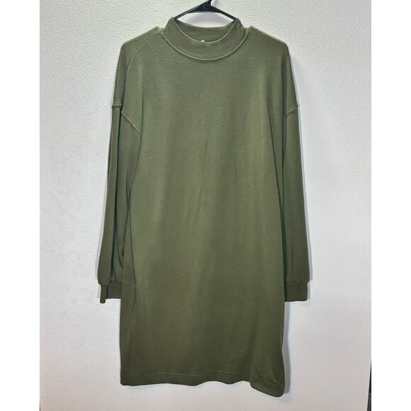 GAP Dresses & Skirts - GAP Women’s Olive Green Mock Neck Sweatshirt Dress Size M Tall Cotton Blend